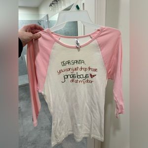 Jonas Brothers Merch Etsy Christmas Baseball Tee Pink Size Small